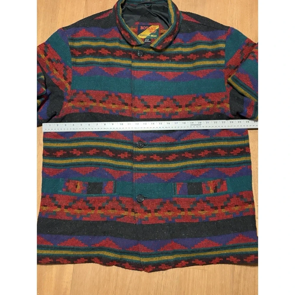 Vintage BOTANY 500 RUGGED WEAR Western Aztec Blanket Coat Jacket Geometric XL